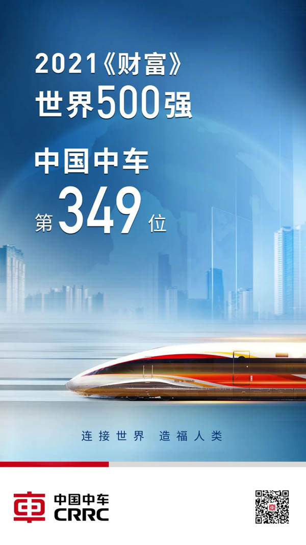 《财富》世界500强榜单发布,中国中车集团居第349位!