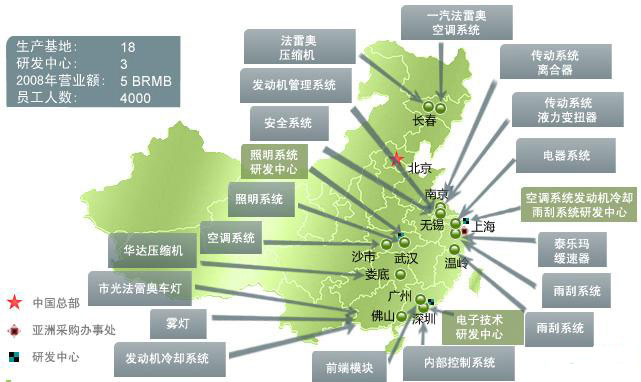 法雷奥厂区分布图