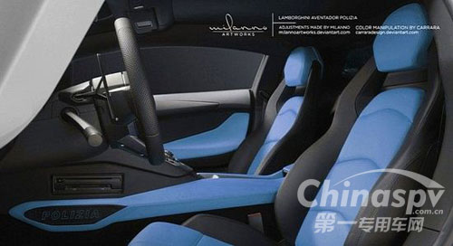 兰博基尼Aventador警车内部