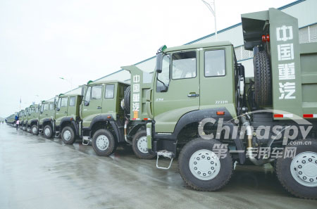 中国重汽集团绵阳专用汽车有限公司首批40辆轻钢自卸车