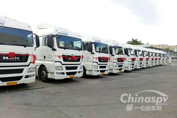 曼恩向东莞稳安物流交付20台牵引车