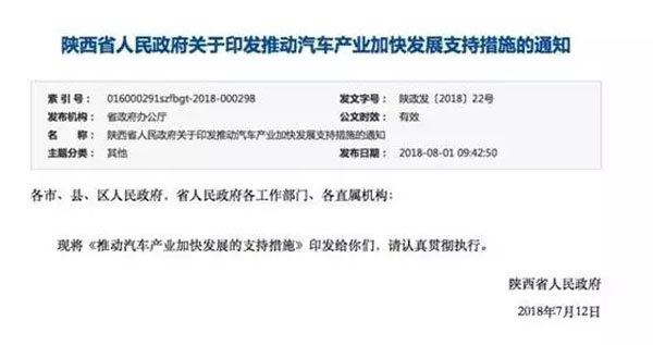 投资40亿 陕西省设立汽车产业专项基金