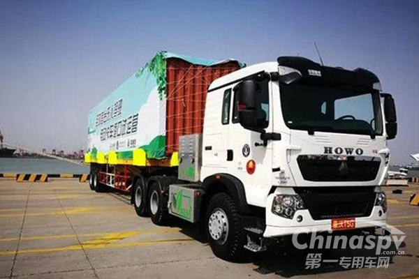 中国重汽无人驾驶电动集卡批量投入天津港
