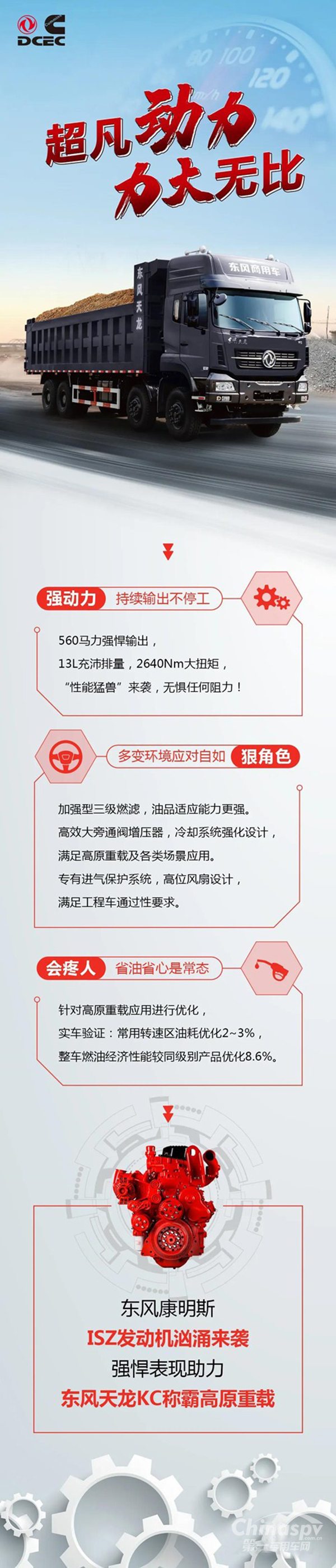 东风康明斯ISZ大马力助力，高原重载更轻松
