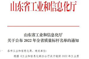 贞元车轮被山东省工信厅评为省质量标杆企业