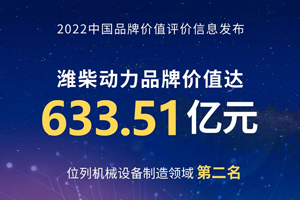 潍柴动力品牌价值位列机械设备制造领域第二名