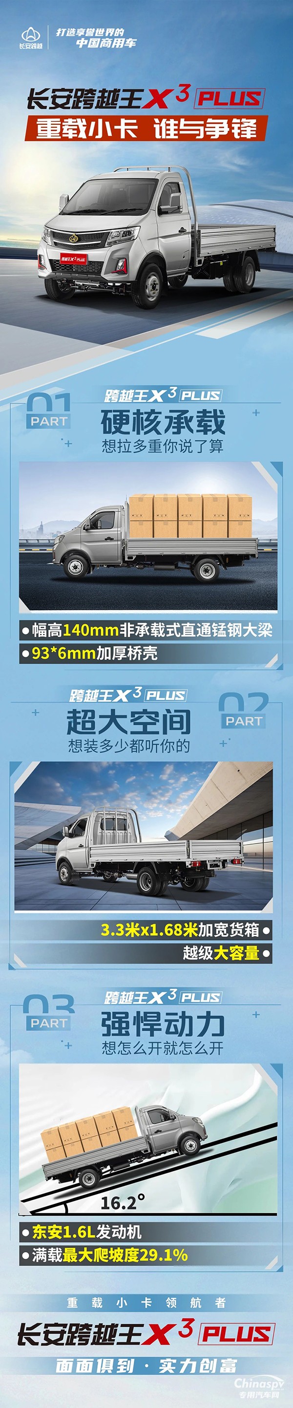 长安跨越王X3PLUS:重载小卡，谁与争锋！