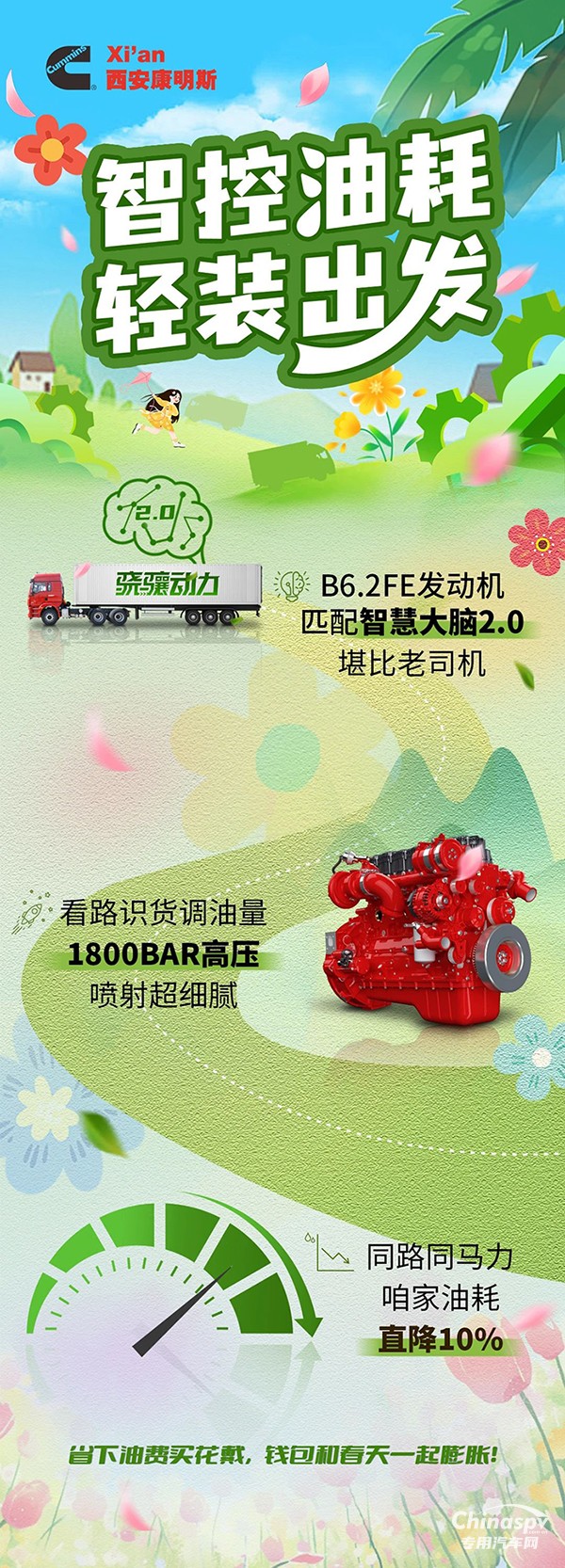 智控油耗多省钱，西安康明斯B6.2FE发动机膨胀钱包有实力！