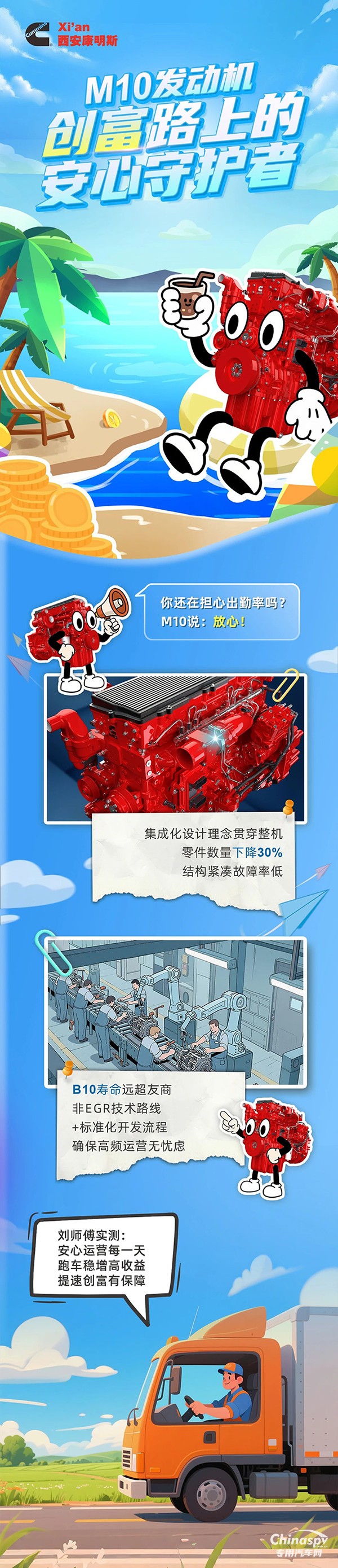 高强运营“零掉线”，西安康明斯M10发动机跑赢每一程