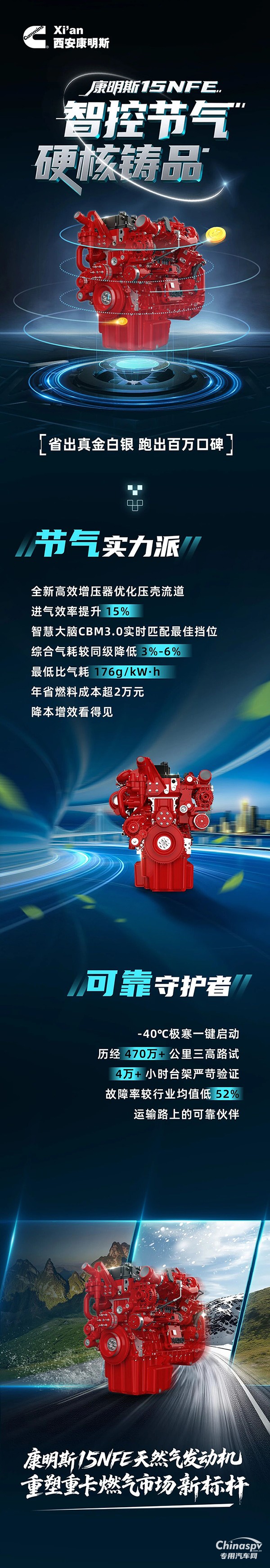 硬核守护，全程可靠！康明斯15NFE发动机，“智控节气”省出真金白银