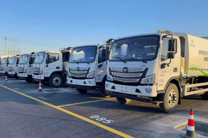 福田纯电环卫车批量交付遵化