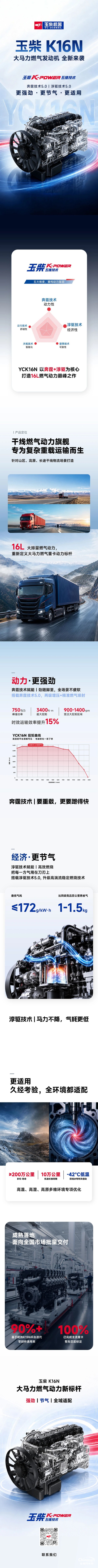 8月K-Power推荐：玉柴重型燃气发动机YCK16N