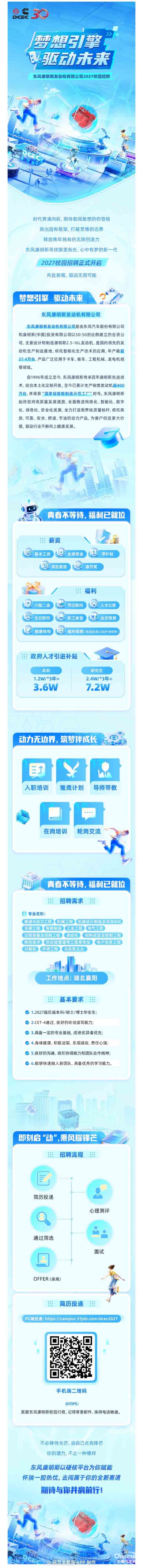 梦想引擎驱动未来：东风康明斯发动机有限公司2027校园招聘正式开启