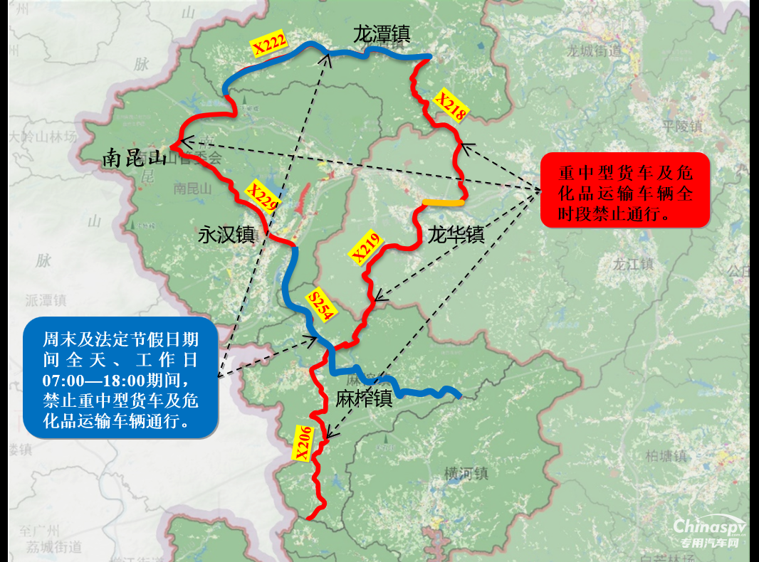 广东惠州环南昆山危化品运输车辆禁行