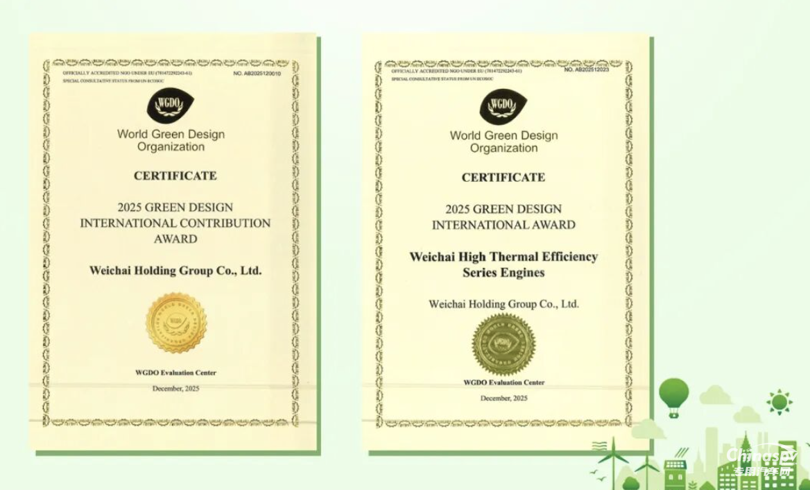 喜讯！潍柴斩获多项世界绿色设计奖项