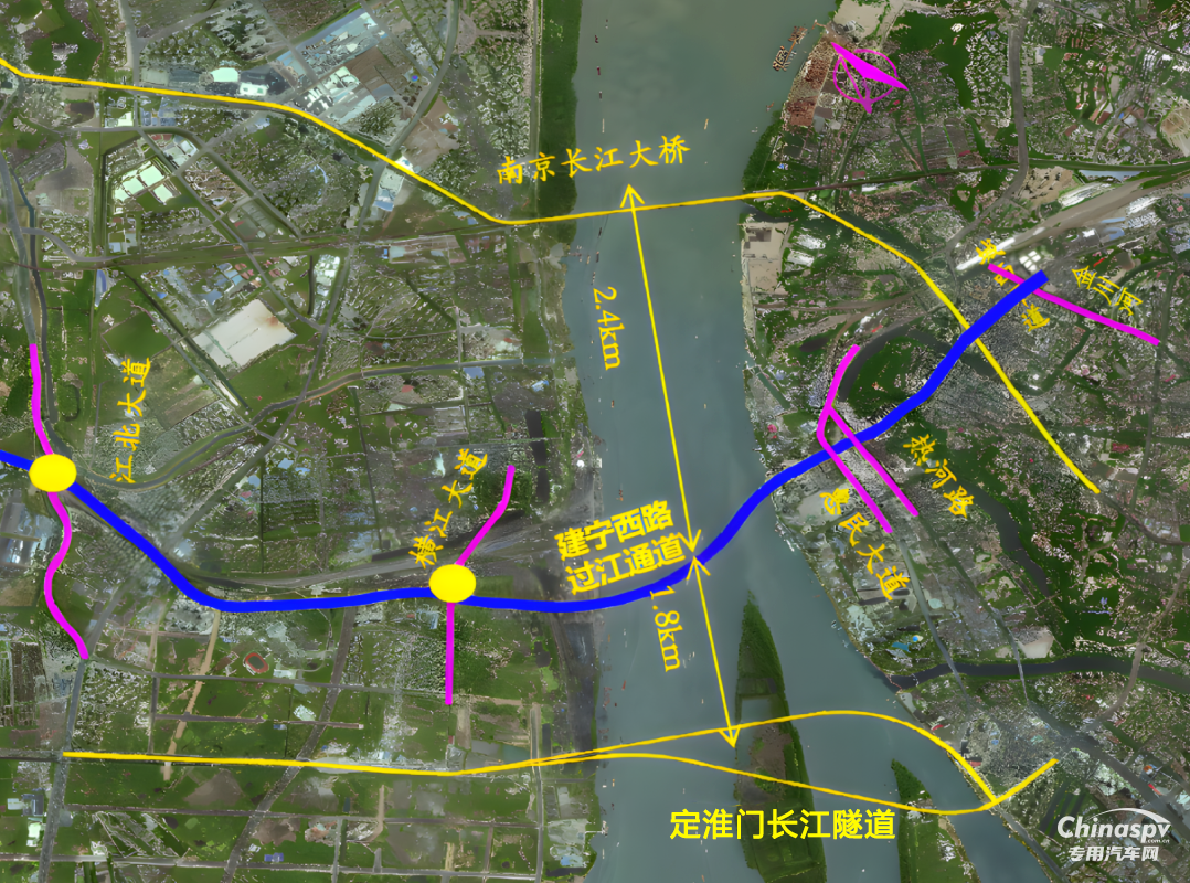江苏南京建宁路长江隧道危化品运输车辆禁行