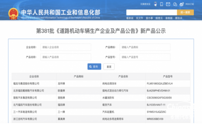 第一专用车网：第381批次公告消防车统计分析出炉